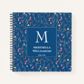 Blauw | Aangepast door Floral | Elegant MONOGRAM Notitieboek (Voorkant)