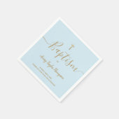 Blauw aangepast Elegant Gold Cross-Baptisemscript Servet (Hoek)