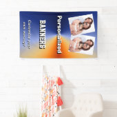 Blauw aangepast fotosjabloon spandoek (Insitu)