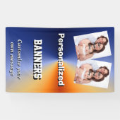 Blauw aangepast fotosjabloon spandoek (Horizontaal)