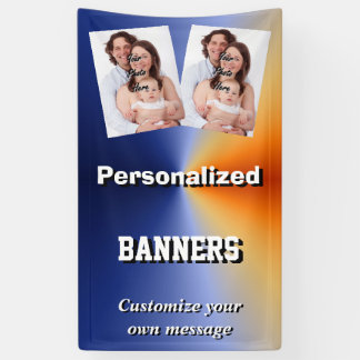 Blauw aangepast fotosjabloon spandoek