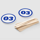 blauw aangepast nummer handwaaier (Niet-gemonteerd)