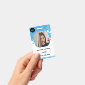 blauw aangepast personeelslid, gepersonaliseerde e badge (Handheld)