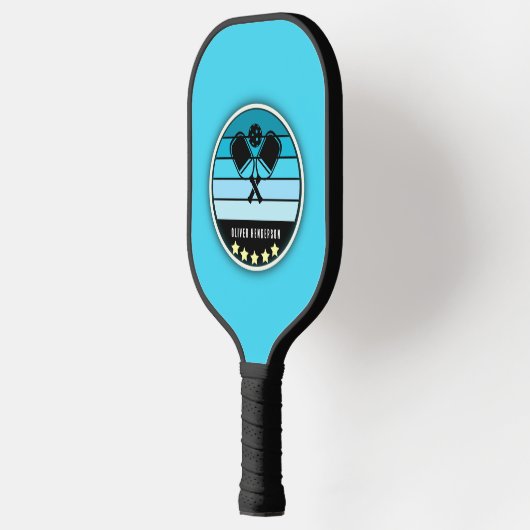 Blauw aangepast pickleball paddle (Links)