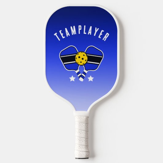 Blauw Aangepast Pickleball Paddle (Voorkant)