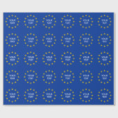 Blauw aangepast verpakkingspapier EU-vlag Cadeaupapier (Vlak)