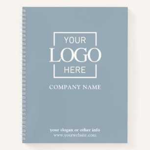 Blauw aangepast zakelijk logo promotionele brandin notitieboek