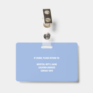 Blauw aangepast ziekenhuis medisch personeel verpl badge