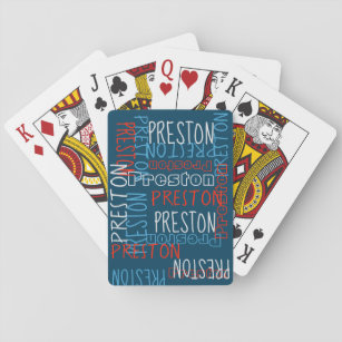 Blauw Aangepaste Aangepaste Aangepaste Naam Collag Pokerkaarten