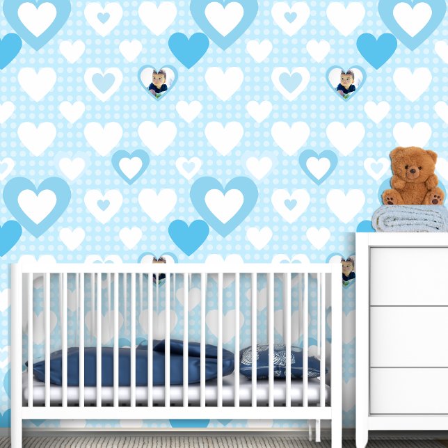 Blauw aangepaste babyfoto decor behang (Creator heeft geüpload)