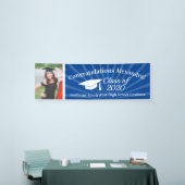 Blauw aangepaste foto 8' brede Afstuderen banner (Beurs)