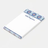 Blauw aangepaste geometrische patroonnavigatie na  post-it® notes (Schuin)