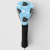 Blauw Aangepaste Huisdier Hond Foto gepersonalisee Golfheadcover (Voorkant)