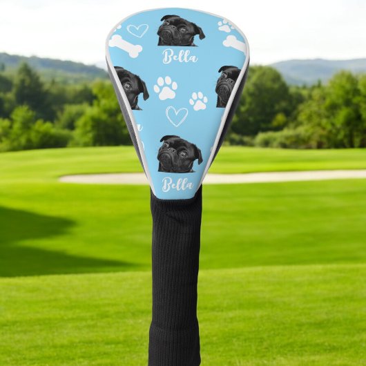 Blauw Aangepaste Huisdier Hond Foto gepersonalisee Golfheadcover
