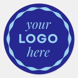 Blauw aangepaste minimalistische logo cirkel stick ronde sticker