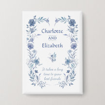 Blauw aangepaste naam beste vriendin elegante aand