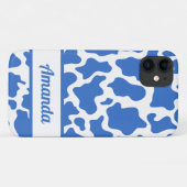 Blauw Aangepaste Naam Koe Afdrukpatroon Case-Mate iPhone Case (Achterkant (horizontaal))