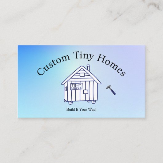  Blauw Aangepaste Tiny Homes Visitekaartje (Voorkant)