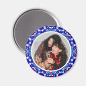 Blauw Aangepaste Vrolijke Kerstmis Foto Keepsake G Magneet (Voorkant / Achterkant)