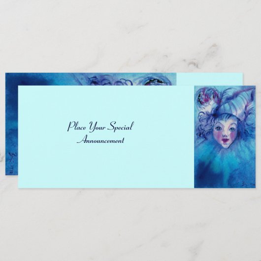 BLAUW AANKONDIGING (Voorkant / Achterkant)