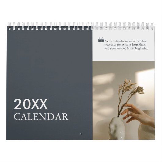 Blauw aanpasbare moderne minimalistische 2025 quot kalender (Hoes)
