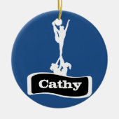 Blauw aanpasbare schottensornament keramisch ornament (Voorkant)