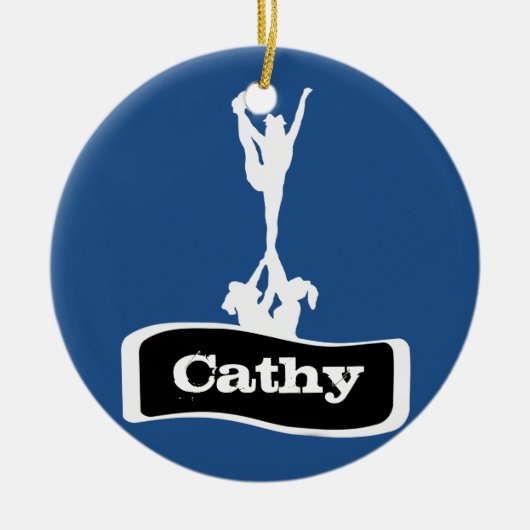 Blauw aanpasbare schottensornament keramisch ornament (Voorkant)