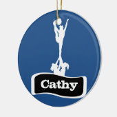 Blauw aanpasbare schottensornament keramisch ornament (Links)