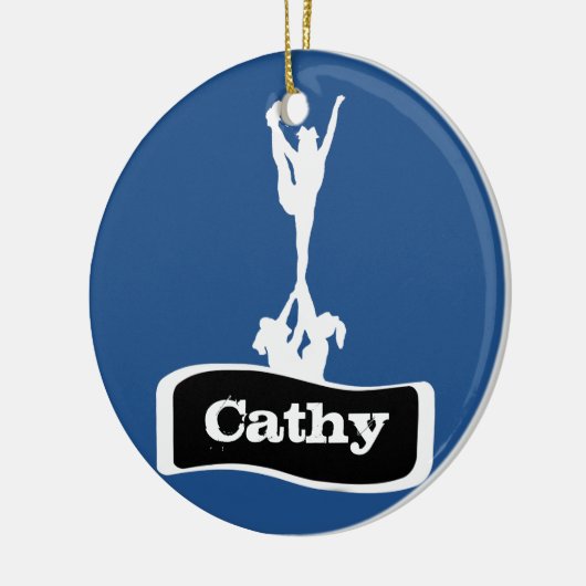 Blauw aanpasbare schottensornament keramisch ornament (Links)