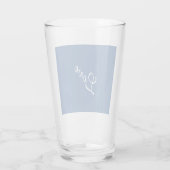 Blauw Aantrekkelijke Kalligrafie Liefde Bruiloft Glas (Achterkant)