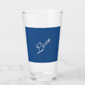 Blauw Aantrekkelijke Kalligrafie Liefde Bruiloft Glas (Voorkant)