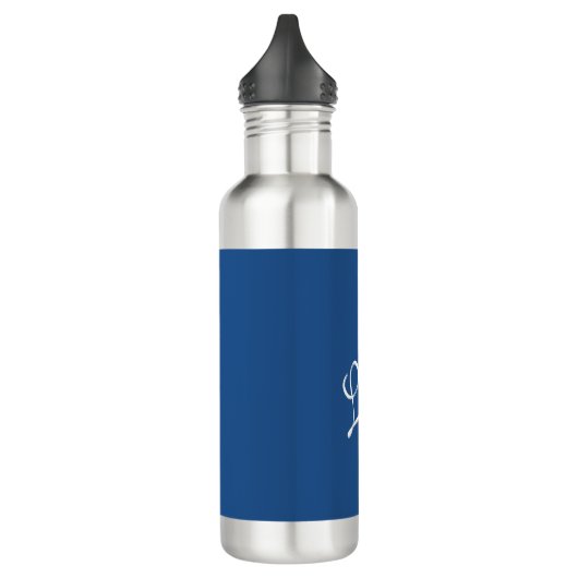 Blauw Aantrekkelijke Kalligrafie Liefde Bruiloft Waterfles (Links)