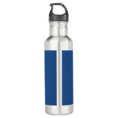 Blauw Aantrekkelijke Kalligrafie Liefde Bruiloft Waterfles (Achterkant)