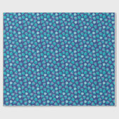 Blauw aardbeipatroon cadeaupapier (Vlak)