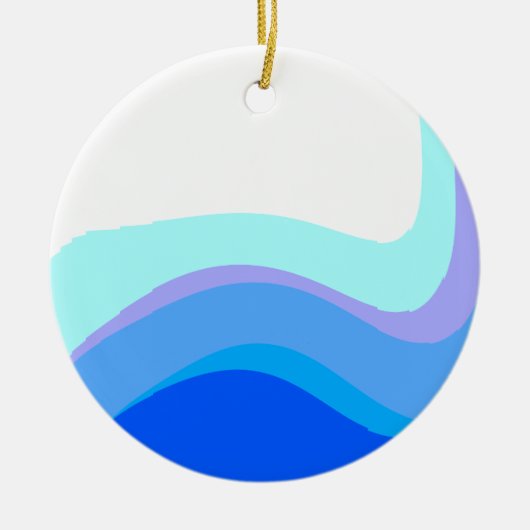 Blauw Abstract 1112 Keramisch Ornament (Voorkant)