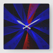 Blauw Abstract accent wandklok (Voorkant)