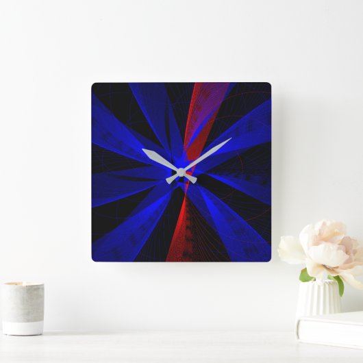 Blauw Abstract accent wandklok (Huis)