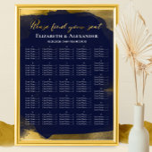 Blauw Abstract Alfabetische Wedding Zitting Grafie Poster