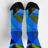Blauw Abstract Argyle Geo Vormt Gekke Sokken (Top)