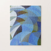 Blauw Abstract Art Geo Shapes Puzzel (Verticaal)