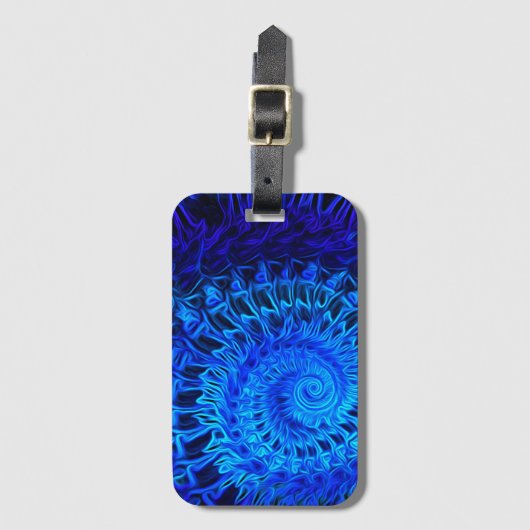 Blauw Abstract - Bagagelabel met Visitekaartje Slo (Voorkant (verticaal))