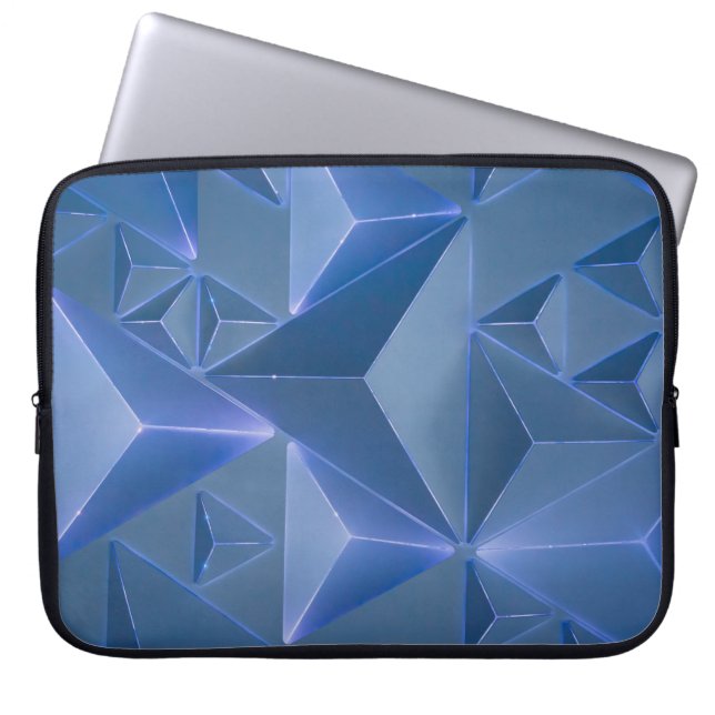 Blauw abstract behang laptop sleeve (Voorkant)