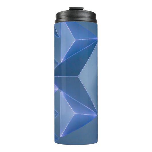 Blauw abstract behang thermosbeker (Voorkant)