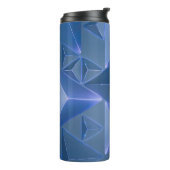Blauw abstract behang thermosbeker (Gedraaid links)