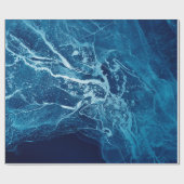 Blauw Abstract. Blauwe en witte kleurenblokken. Wi Cadeaupapier (Vlak)