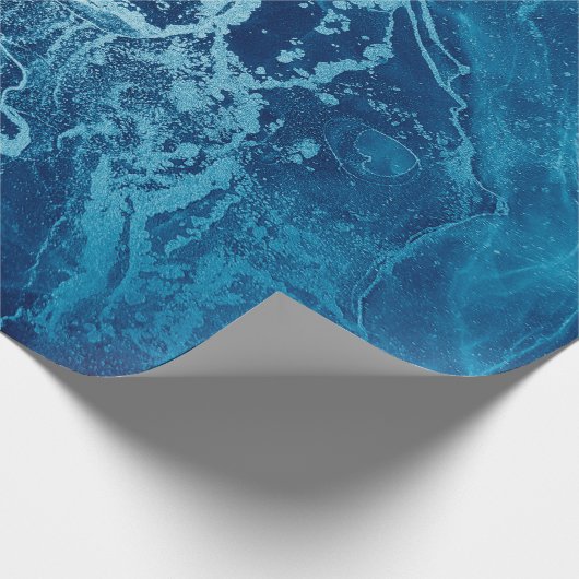 Blauw Abstract. Blauwe en witte kleurenblokken. Wi Cadeaupapier (Hoek)