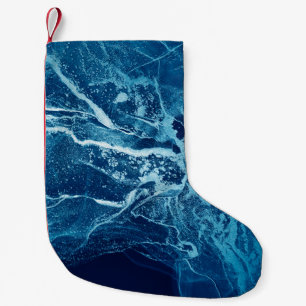 Blauw Abstract. Blauwe en witte kleurenblokken. Wi Kleine Kerstsok