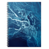 Blauw Abstract. Blauwe en witte kleurenblokken. Wi Notitieboek (Voorkant)