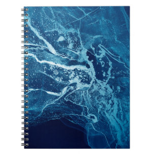 Blauw Abstract. Blauwe en witte kleurenblokken. Wi Notitieboek