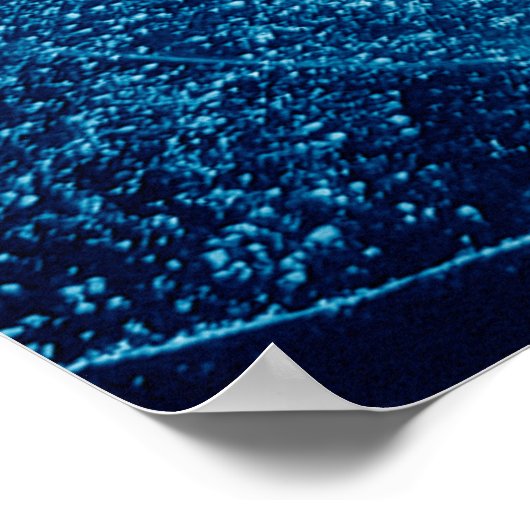 Blauw Abstract. Blauwe en witte kleurenblokken. Wi Poster (Hoek)